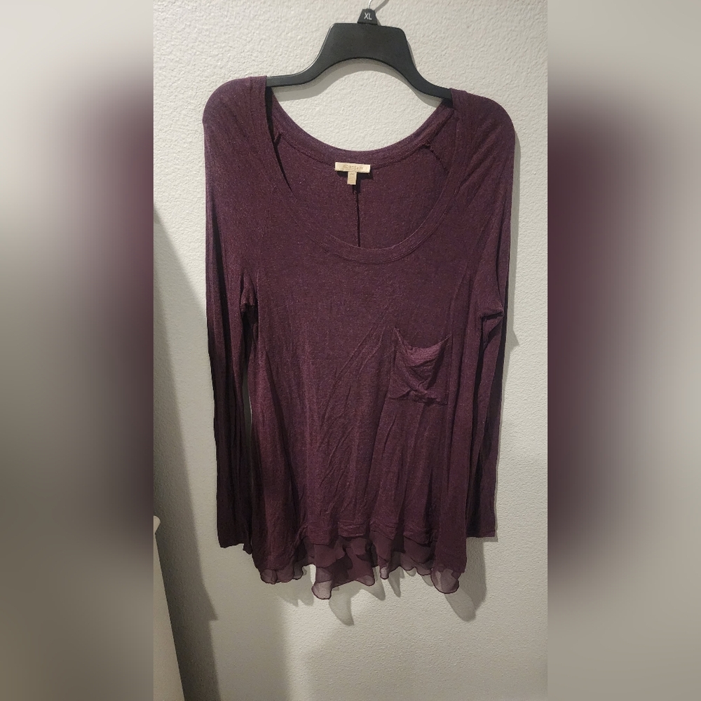 Women's Purple Bordeaux Long Sleeve Top